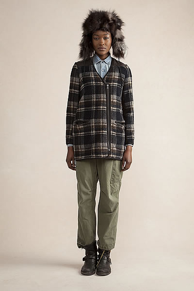 Sporty Cardigan Plaid Fleece
